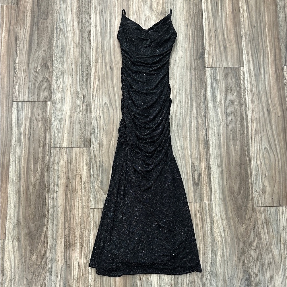 B Darlin Black Sparkle Maxi Dress